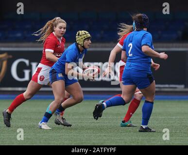 Beatrice Rigoni (Italia) visto in azione durante Le sei Nazioni femminili Rugby tra galles e Italia al Cardiff Arms Park di Cardiff.(Final Score; Italia 19:15 Galles) Foto Stock