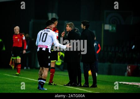 Udine, Italia, 02 Feb 2020, proteste tutti inter durante Udinese Calcio vs FC Internazionale - campionato italiano A calcio - Credit: LPS/Alessio Marini/Alamy Live News Foto Stock