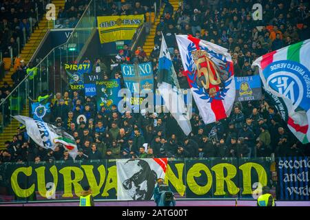 Udine, Italia, 02 Feb 2020, fan di Inter durante Udinese Calcio vs FC Internazionale - campionato italiano A calcio - Credit: LPS/Alessio Marini/Alamy Live News Foto Stock