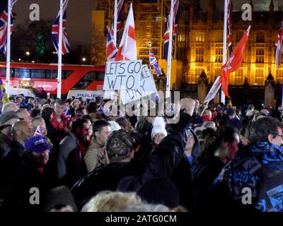 Celebrazioni per la Brexit in Piazza del Parlamento 31st gennaio 2020. Foto Stock