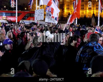 Celebrazioni per la Brexit in Piazza del Parlamento 31st gennaio 2020. Foto Stock