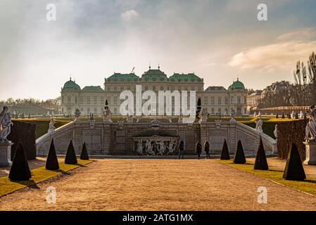 Il Palazzo del Belvedere di Vienna, Austria Foto Stock