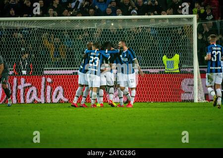 Udine, Italia. 02nd Feb, 2020. I of inter durante Udinese Calcio vs FC Internazionale, campionato italiano A incontro di calcio a Udine, Italia, 02 Febbraio 2020 Credit: Agenzia Foto indipendente/Alamy Live News Foto Stock