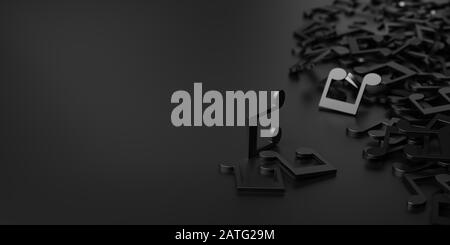 Infinite note musicali, Arte e musica 3d rendering sfondo concettuale Foto Stock