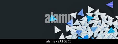 Piani carta infiniti, illustrazione di rendering 3d Foto Stock