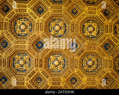 Soffitto della Camera delle audienze, Palazzo Vecchio, Firenze Foto Stock