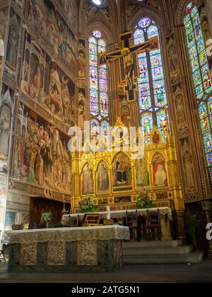 Basilica di Santa Croce altare, Firenze Foto Stock