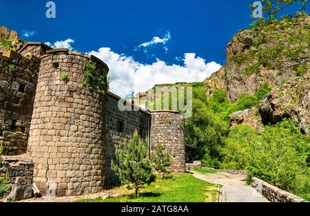 Monastero di Geghard, patrimonio mondiale dell'UNESCO in Armenia Foto Stock