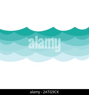 Disegno dell'icona vettoriale del modello del logo Water wave Foto Stock