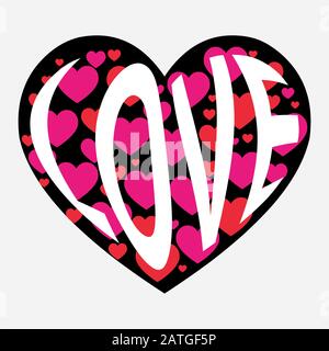 illustrazione vettoriale isolata dell'icona del simbolo del cuore d'amore decorativo Illustrazione Vettoriale