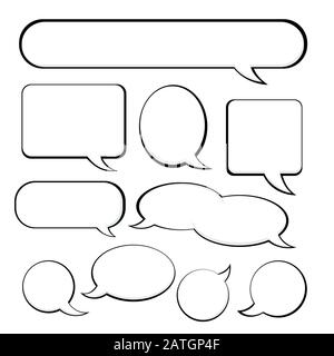 Set di fumetti retro vuoto. Raccolta di effetti sonori comici. Modello vuoto in stile Pop Art. Copiare lo spazio per il testo. EPS8 Illustrazione Vettoriale