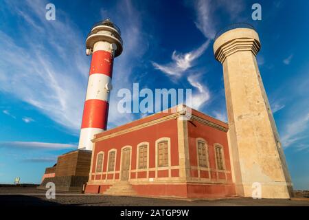 Faro Faro El Toston, El Cotillo, Fuerteventura, Spagna Foto Stock