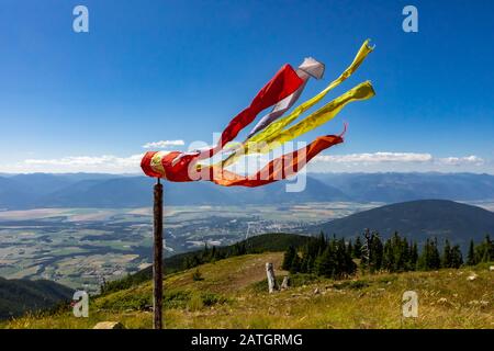 Un vecchio Windsock - utilizzato come utile strumento per i deltaplani o i Paragliatori per trovare e stimare la direzione e la velocità del vento Foto Stock