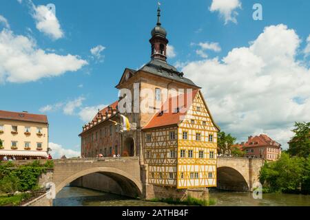 Il vecchio municipio, Alt Rathaus, Bamberg, Franconia, Germania Foto Stock