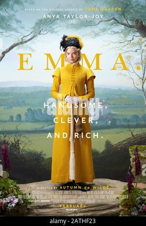 Emma. (2020) diretto da Autumn de Wilde e con Tanya Reynolds, Anya Taylor-Joy e Gemma Whelan. Una reimmaginazione della commedia classica di Jane Austen circa la ricerca del romanticismo. Foto Stock