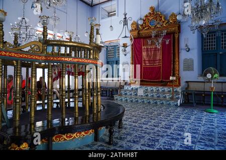 Una sinagoga a Cochin. Da una serie di foto di viaggio in Kerala, India del sud. Data Della Foto: Giovedì 16 Gennaio 2020. Foto: Roger Garfield/Alamy Foto Stock