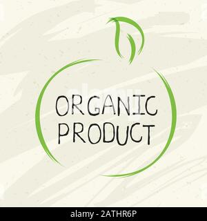 Prodotto organico etichetta e prodotto di alta qualità badge. Bio puro Eco sano cibo organico, bio e naturale prodotto icona. Emblemi per cafe, imballaggio Illustrazione Vettoriale