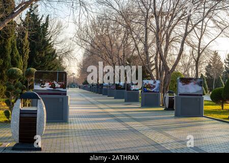 Baku, Azerbaigian 27 Gennaio 2020 - Alley Nel Baku Central Park. Foto Stock