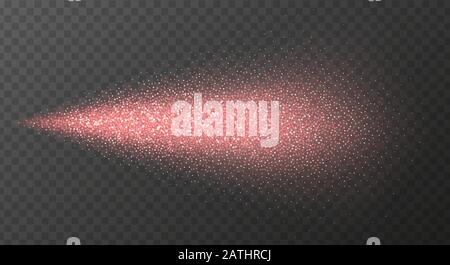 Vernice spray oro rosa con particelle di glitter isolate su sfondo trasparente. Illustrazione Vettoriale