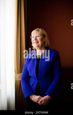 Essen, Germania. 03rd Feb, 2020. Ursula Gather, Presidente del Consiglio di Amministrazione dei Trustees della Fondazione Alfried Krupp von Bohlen und Halbach, ospitata a Villa Hügel. Credit: Rolf Vennenbernd/Dpa/Alamy Live News Foto Stock