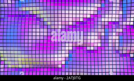 Astratta Neon Cubic Superficie Ondulata Futuristico Sfondo Foto Stock