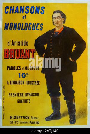 Aristide Bruant (1851 – 1925) è stato un . È meglio conosciuto come l'uomo nella sciarpa rossa e nel mantello nero Foto Stock