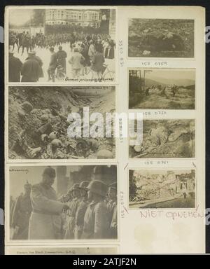 Descrizione: Prigionieri tedeschi (Marne) Annotazione: Francese cavalleristen accompagnare un gruppo di tedesco prigioniero di guerra in transito attraverso la città; Cittadini orologio (Marne) Data: {1914-1918} posizione: Francia, Marne Parole Chiave: Cittadini, cavalleristen prima guerra mondiale, prigioniero di guerra, città Foto Stock