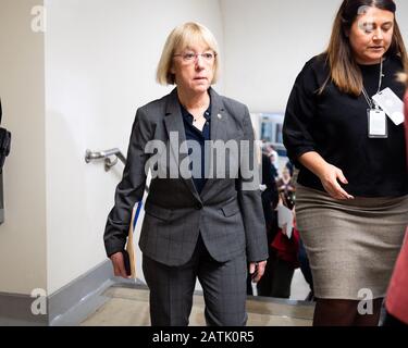 3 febbraio 2020 - Washington, DC, Stati Uniti: Il senatore statunitense Patty Murray (D-WA) arriva per il processo di impeachment del Senato. (Foto di Michael Brochstein/Sipa USA) Foto Stock