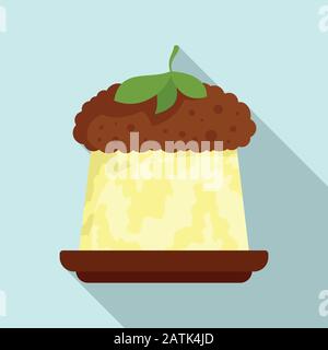 Icona di torta di gelatina greca. Illustrazione piatta dell'icona del vettore di torta di gelatina greca per disegno di fotoricettore Illustrazione Vettoriale