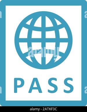 modello vettore disegno icona passaporto Illustrazione Vettoriale