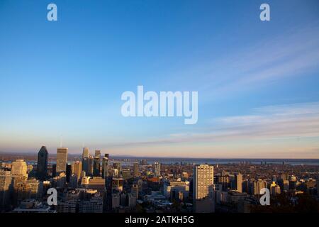 Vista del centro di Montreal dal Mount Royal Chalet Foto Stock