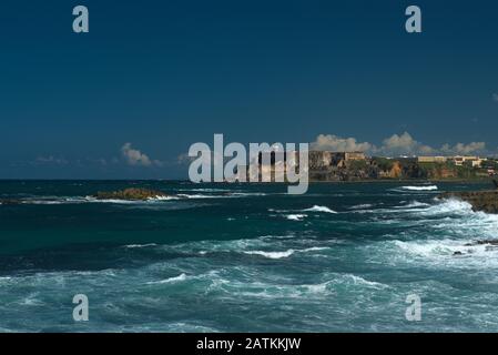 Costa Panoramica Di Puerto Rico, Isla De Cabras Foto Stock