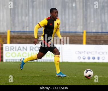 St ALBANS, INGHILTERRA - 03 FEBBRAIO: Jamal Balogun di Watford Sotto 23during Professional Development League tra Watford Sotto 23s e Charlton Athletic Sotto 23s il 03 gennaio 2020 al Clarence Park Stadium, St.Albans, Inghilterra. (Foto di AFS/Espa-Images) Foto Stock