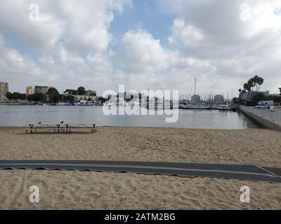 Madre's Beach, aka Marina Beach, a Marina del Rey, Los Angeles, California, 27 ottobre 2019. () Foto Stock