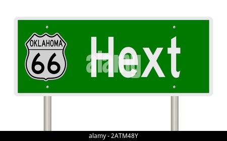 Rendering di un'autostrada verde 3d per Hext Oklahoma sulla Route 66 Foto Stock