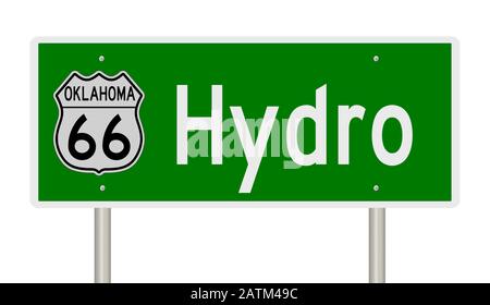 Il rendering di un'autostrada verde 3d per Hydro Oklahoma sulla Route 66 Foto Stock