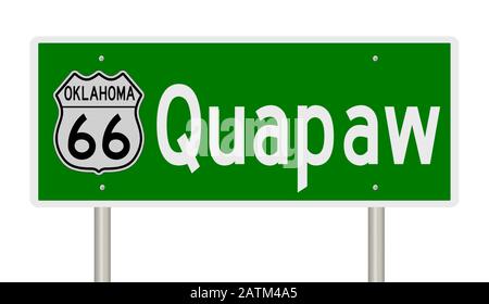 Rendering di un'autostrada verde 3d per Quapaw Oklahoma sulla Route 66 Foto Stock