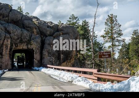 Cc Gideon Tunnel Nella Foresta Nazionale Delle Black Hills, South Dakota Foto Stock