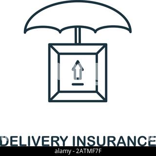 Icona della linea assicurazione consegna. Design sottile dalla raccolta di icone di consegna logistica. Semplice icona assicurazione consegna per infografiche e modelli Illustrazione Vettoriale