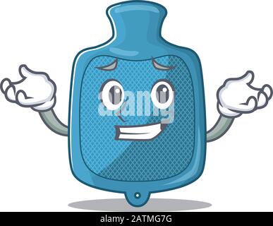 Super Funny Grinning sacchetto di acqua calda mascotte stile cartone animato Illustrazione Vettoriale