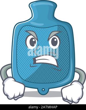 Hot Water bag cartone animato personaggio design con volto arrabbiato Illustrazione Vettoriale