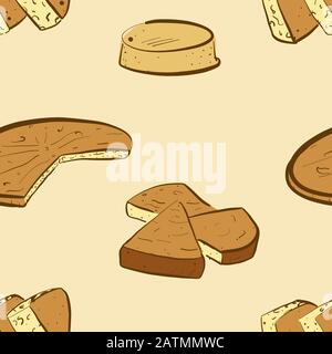Modello senza cuciture di pane Bammy abbozzato. Utilizzabile per carta da parati o decorazioni di qualsiasi dimensione. Illustrazione Del Vettore Disegnato A Mano Illustrazione Vettoriale