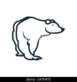 Icona orso simbolo moderno per grafica e web design. Icona a forma di orso segno semplice per logo, web, app, UI. Immagine vettoriale piatta dell'icona dell'orso Illustrazione Vettoriale