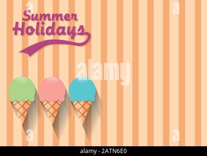 Vettore astratto gelato vintage, piatto design di fondo Illustrazione Vettoriale