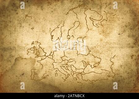 Vecchia mappa del wolrd Foto Stock