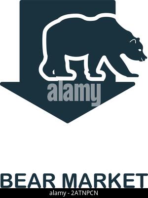 Icona mercato dell'orso. Design di elementi creativi dalla collezione di icone del mercato azionario. Icona pixel Perfect Bear Market per web design, app, software, stampa Illustrazione Vettoriale