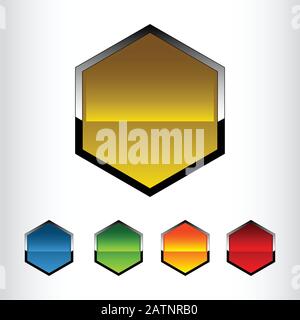 Set di icone moderne a colori.esagonale. Vector Illustration.Elements per sito Web o app.eps 10 Illustrazione Vettoriale