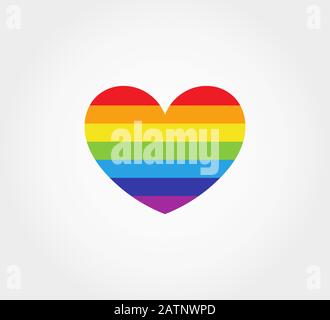 Icona del cuore arcobaleno. Illustrazione del vettore. Illustrazione Vettoriale