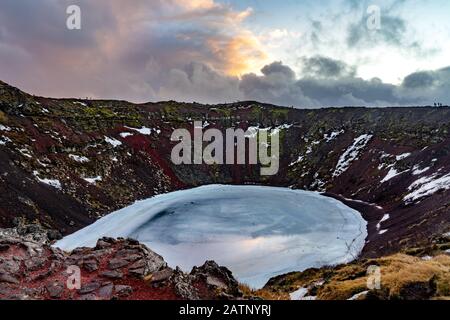 Kerith cratere in Islanda meraviglie naturali avventure in Islanda Foto Stock