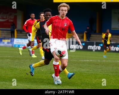 St ALBANS, INGHILTERRA - 03 FEBBRAIO: George Lapslie di Charlton Athletic Sotto i 23 anni durante la lega professionale di sviluppo fra Watford Sotto 23s e. Foto Stock